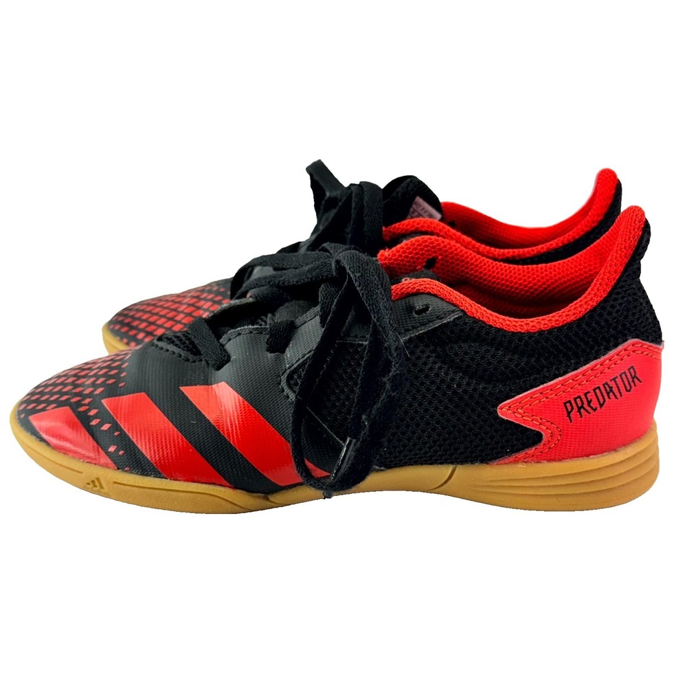 Adidas Predator 20.4 Turf Cleats Kids Size 1.5 Red Black Low Top Sports Shoes